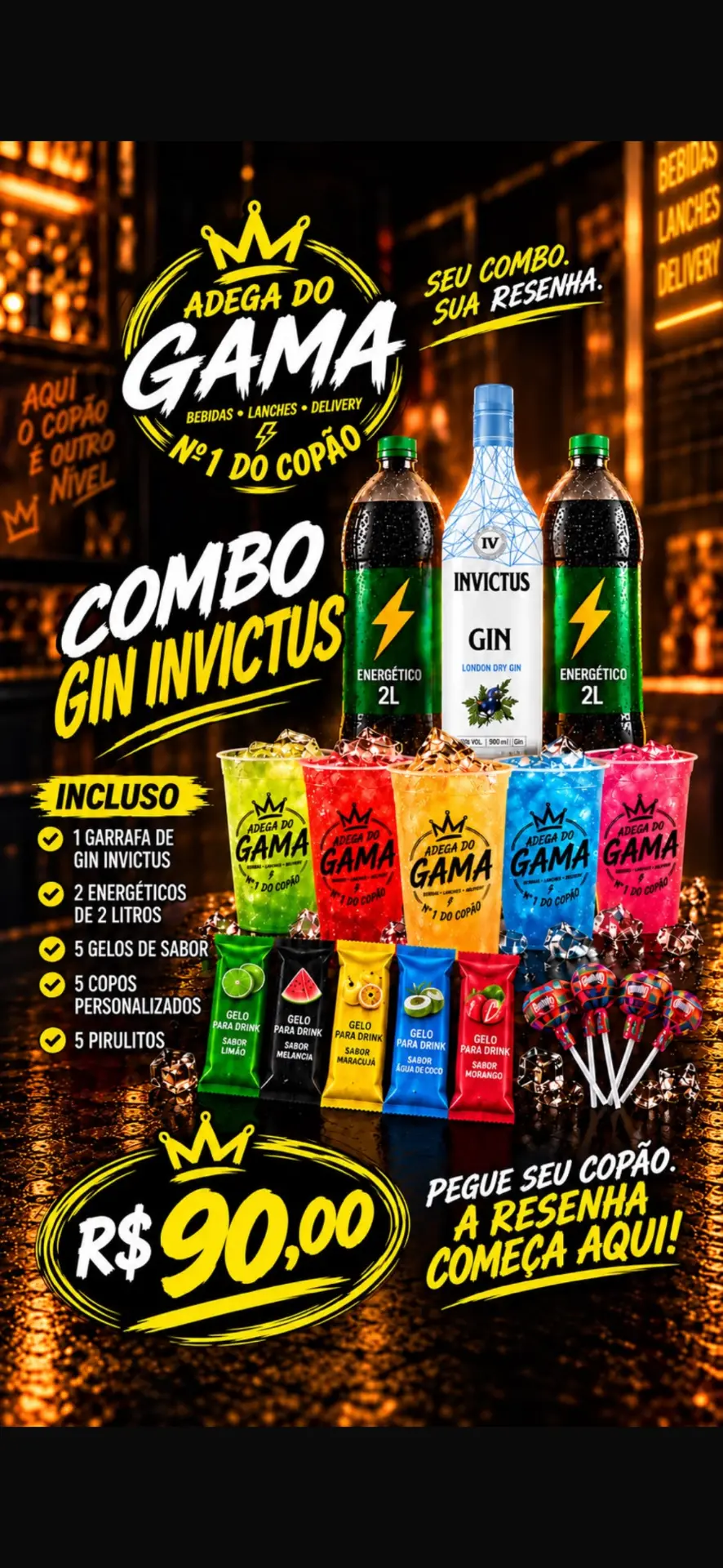 Combo Gin Invictus da Adega do Gama