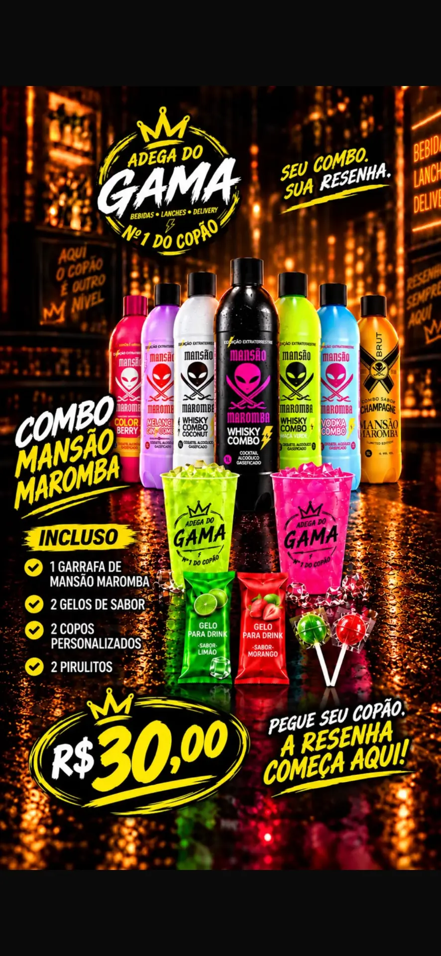 Combo Mansão Maromba da Adega do Gama