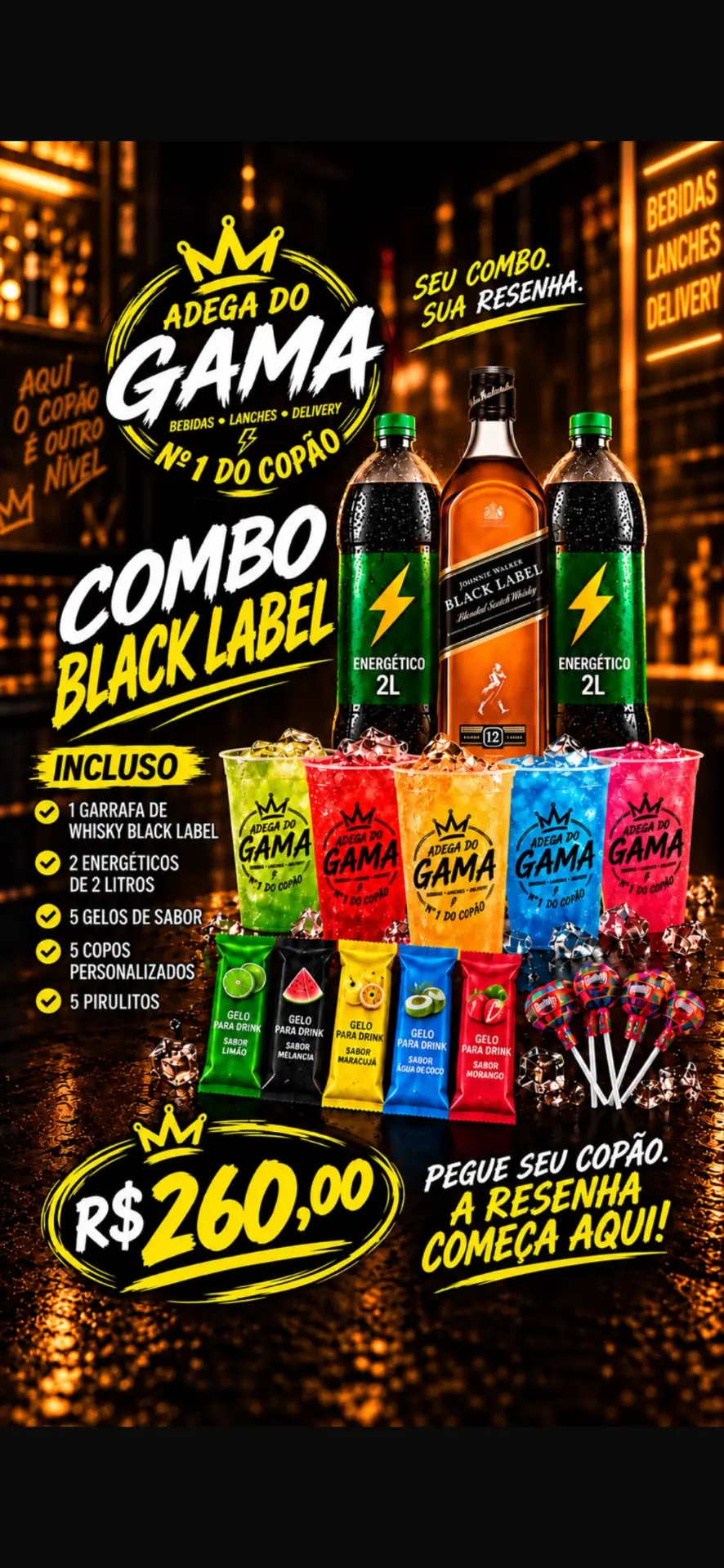 Combo Black Label da Adega do Gama
