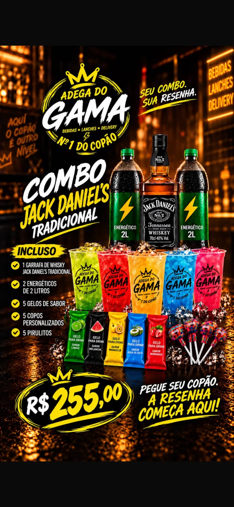 Combo Jack Daniel’s Tradicional da Adega do Gama